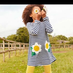 NEW Long Sleeve Dress Floral Applique